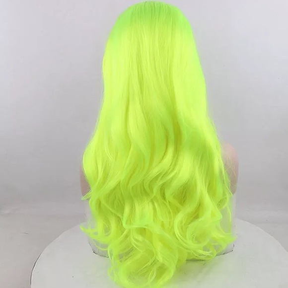 ?NEON LIME GREEN BODY WAVY  LACE FRONT WIG? *NEW main image 4